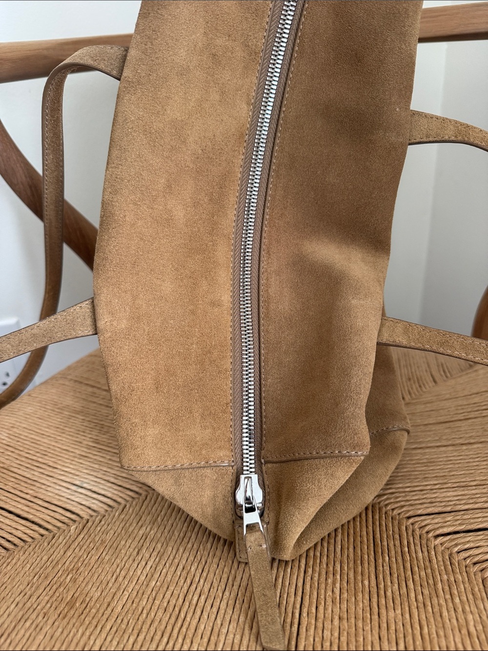 Massimo Dutti Suede Tote Bag in Tan - Picture 7 of 7